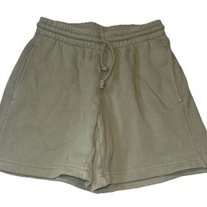 TNA Cozy AF Green Sweat Shorts XS Aritzia
